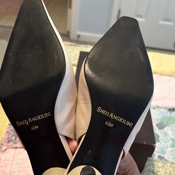 Enzo Angiolini Cream Slingback Heels - Picture 6 of 6